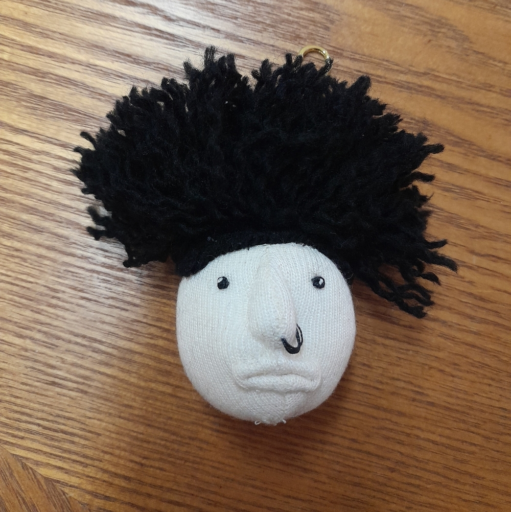 Yo-head Boy Keychain With Black Nose Ring NWT Size:OS  Handmade